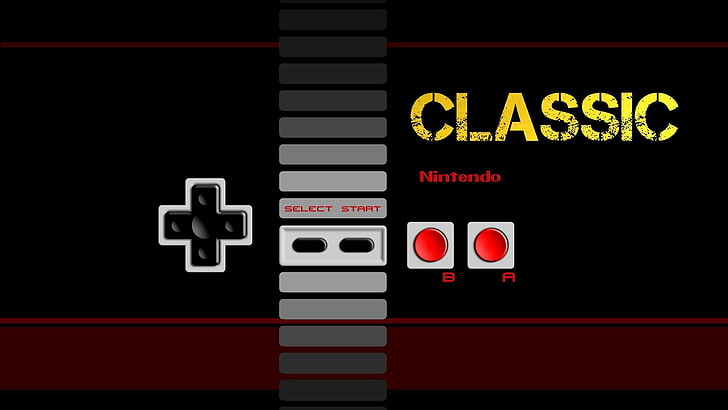 black and red Nintendo Classic controller, minimalism, controllers, HD wallpaper