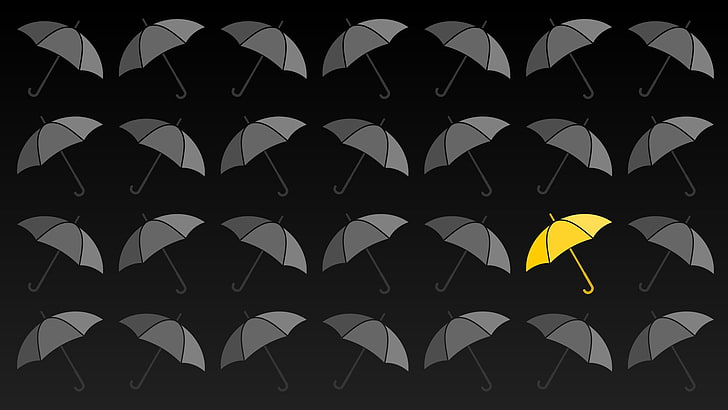 black and white star print textile, How I Met Your Mother, umbrella, HD wallpaper