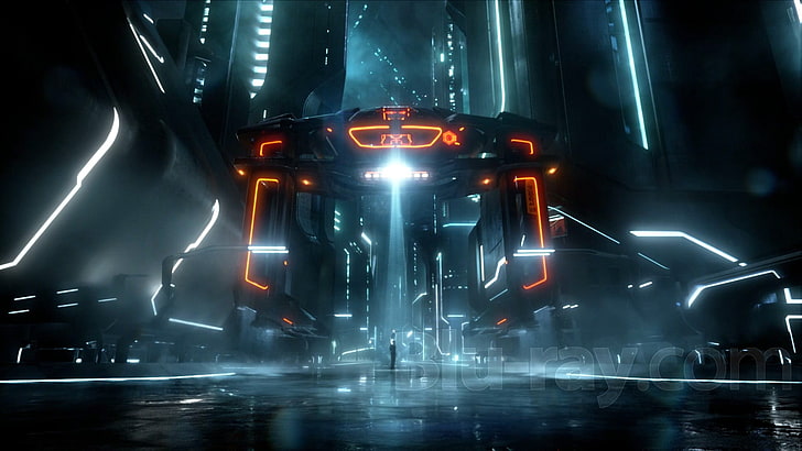 video game application, Tron: Legacy, movies, watermarked, illuminated, HD wallpaper