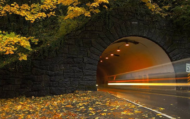 landscape, tunnel, End of Tunnel, pagemaster, arch, architecture, HD wallpaper