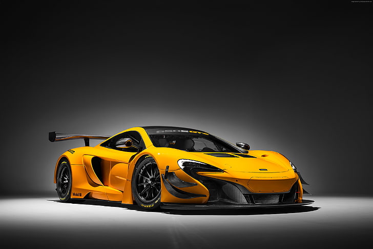 Geneva International Motor Show 2016, McLaren 650S GT3, yellow, HD wallpaper