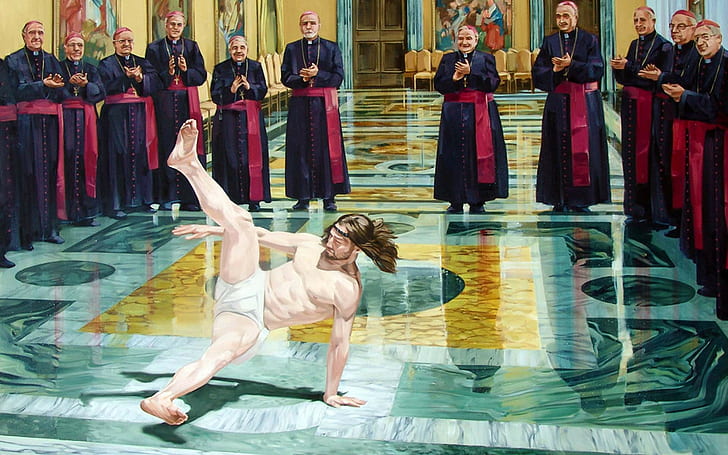 humor, religion, Jesus Christ, breakdance
