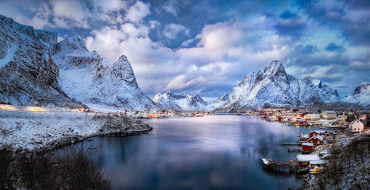 Photography, Lofoten, Cloud, Landscape, Mountain, Norway, Village, HD wallpaper