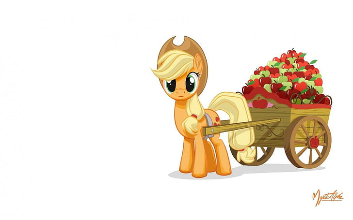My Little Pony Applejack Cartoon, my little pony character illustration, HD wallpaper