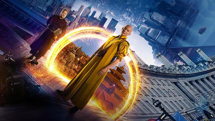 man in yellow dress photo, Doctor Strange, Tilda Swinton, Best Movies, HD wallpaper
