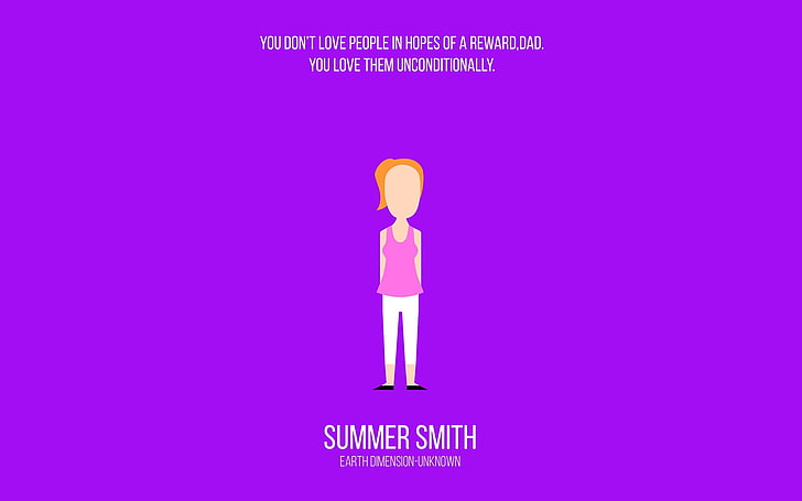 Summer Smith artwork, Rick and Morty, minimalism, cartoon, pink color