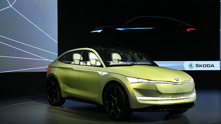Skoda Vision E, electric car, Shanghai Auto Show 2017, concept, HD wallpaper