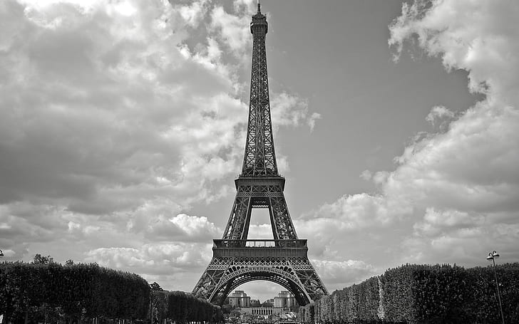 HD wallpaper: Eiffel Tower Paris BW HD, architecture | Wallpaper Flare