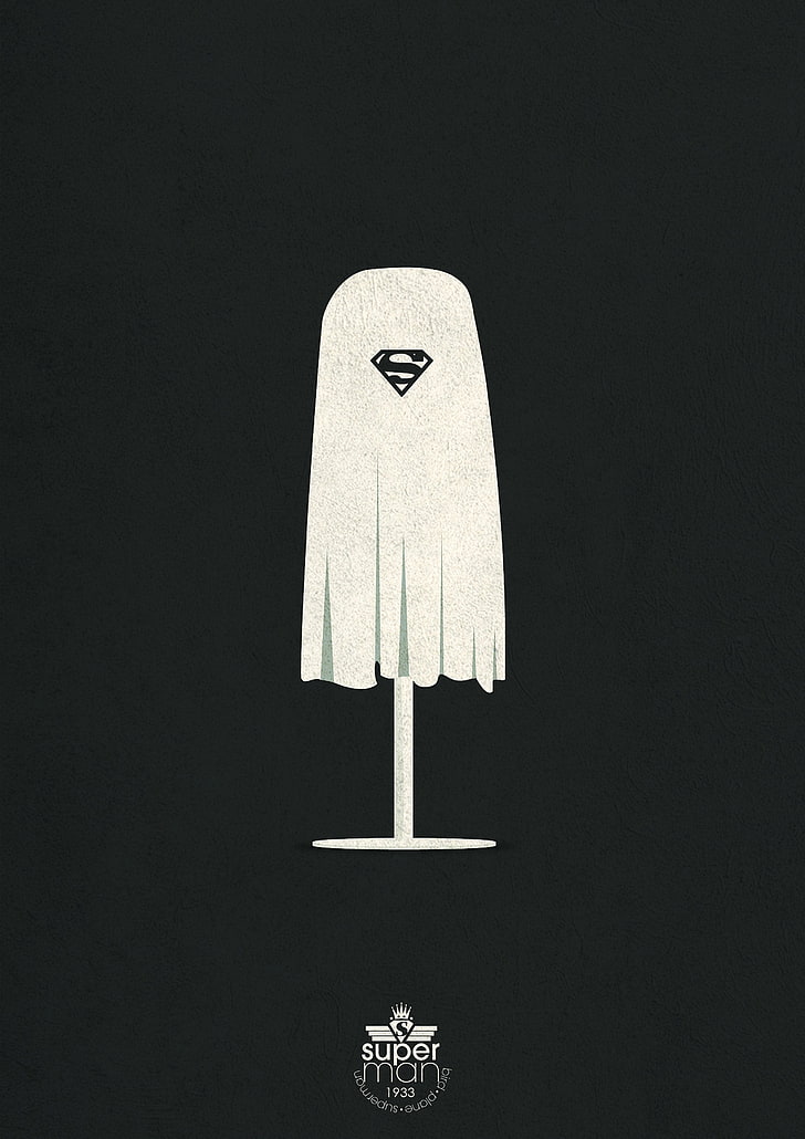 Superman logo, minimalism, indoors, black background, creativity, HD wallpaper
