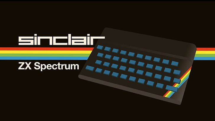 technology, Retro computers, Zx Spectrum, minimalism, text