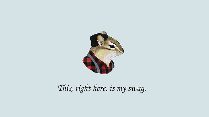 brown mouse illustration with this right here is my swag text