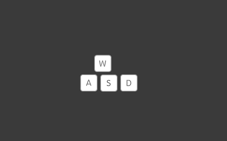 letters, keys, keyboard, wasd, play button, HD wallpaper