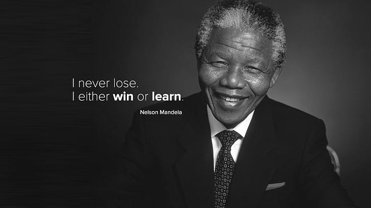 Nelson Mandela, quote, monochrome, smiling, HD wallpaper
