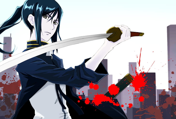 HD wallpaper: anime, sword, katana, anime boys, blood | Wallpaper Flare