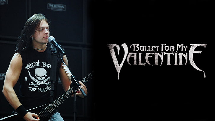 Bullet for my Valentine logo, Band (Music), guitar, one person, HD wallpaper
