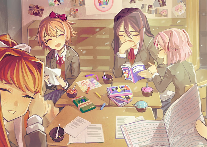 Doki Doki Literature Club, anime girls, Monika (Doki Doki Literature Club)