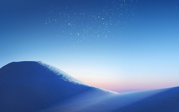 star lot, white, dune, landscape, world, stars, cyan, blue, hill, HD wallpaper