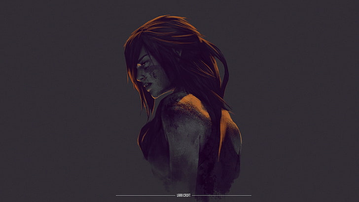 Lara Croft, tomb raider  2018, minimalism, woman in black, women