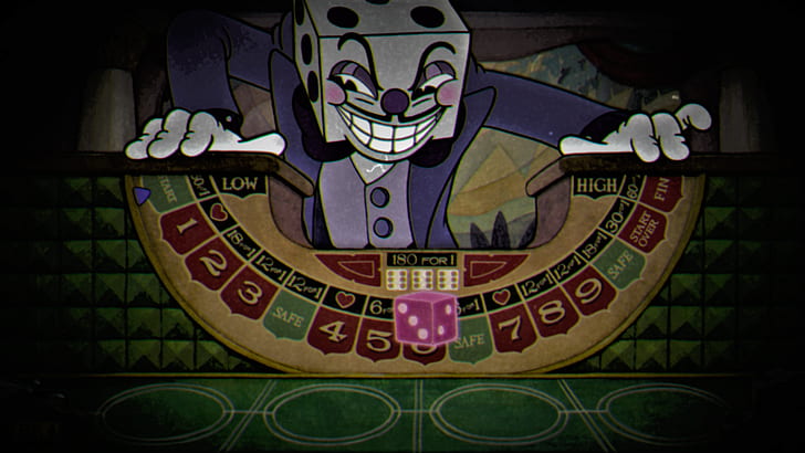 king dice, games art, video games, Cuphead (Video Game), Casino