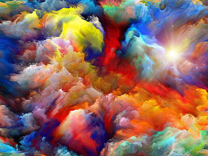 multicolored wallpaper, colors, sky, background, abstact, color explosion