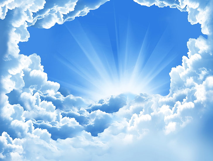 crepuscular rays, Earth, Sky, Blue, Cloud, Sunshine, cloud - sky, HD wallpaper