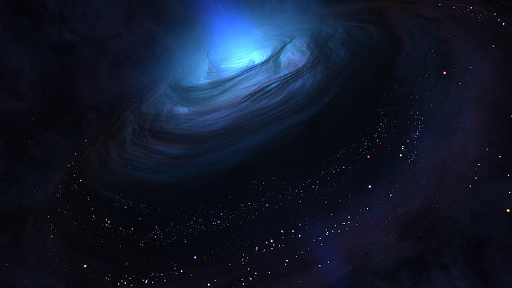 galaxy illustration, space, artwork, black holes, digital art