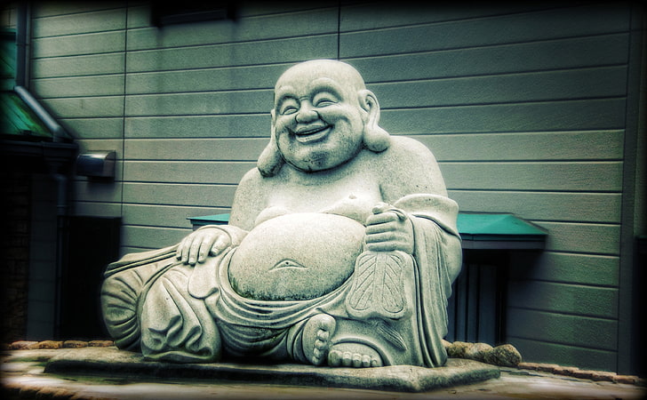 The Fat Buddha, Budai, Budai statue, Artistic, Sculpture, Smile, HD wallpaper