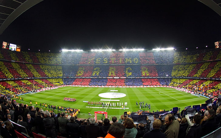 Barcelona, Camp nou, Stadium, crowd, group of people, large group of people
