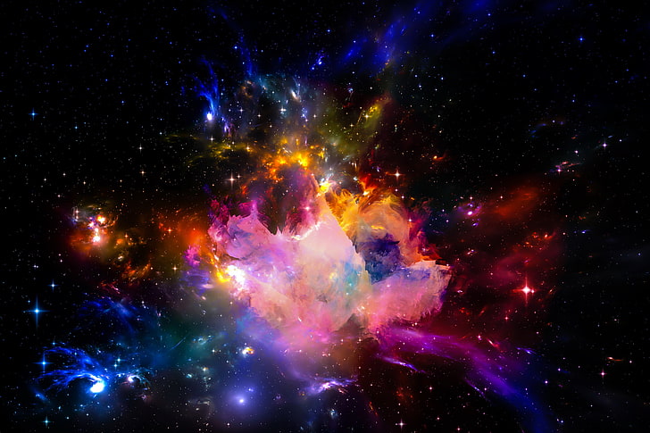 star explosion illustration, space, stars, the universe, background, HD wallpaper
