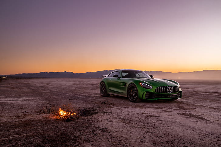 Mercedes-AMG GT R, sports car, green cars, mode of transportation, HD wallpaper
