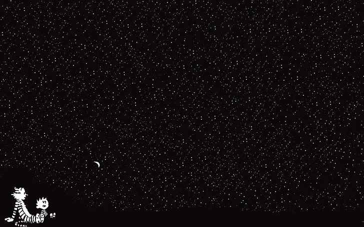 HD wallpaper: Calvin and hobbes, Starry sky, Cartoon, night, star - space |  Wallpaper Flare