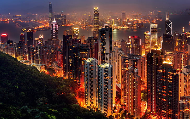 gray high rise building, Hong Kong, building exterior, city, architecture, HD wallpaper