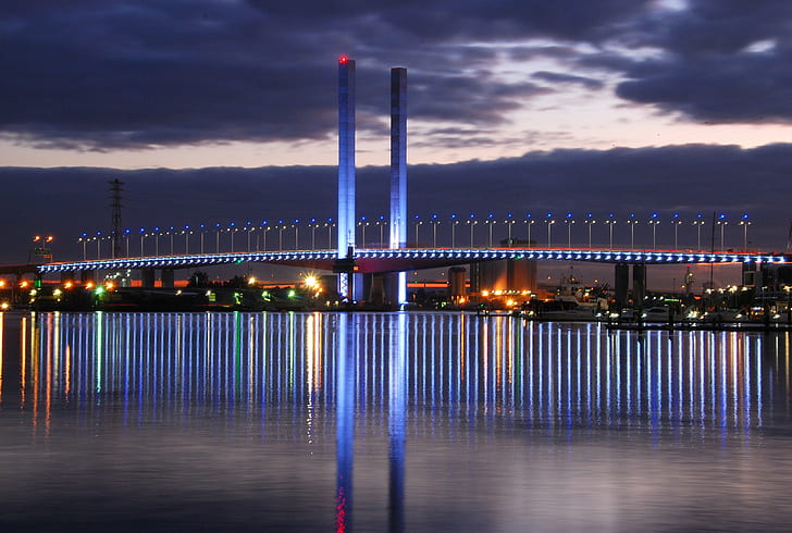 city building during night time, bolte bridge, bolte bridge, Bridge  city