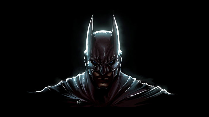 DC Batman wallpaper, artwork, one person, studio shot, black background, HD wallpaper