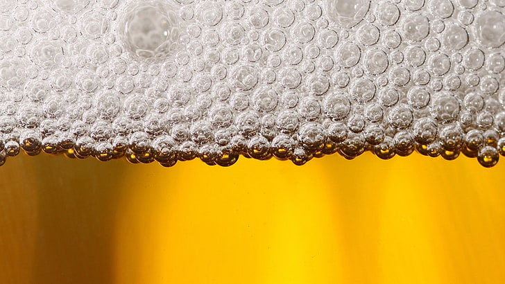 silver-colored and white pearl beaded necklace, beer, close-up, HD wallpaper