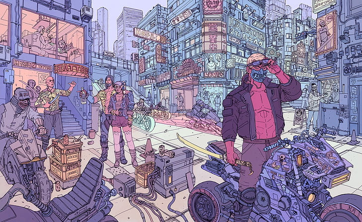 artwork, science fiction, futuristic, futuristic city, Josan Gonzalez
