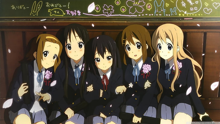 anime girls, Tainaka Ritsu, Akiyama Mio, Nakano Azusa, Hirasawa Yui, HD wallpaper