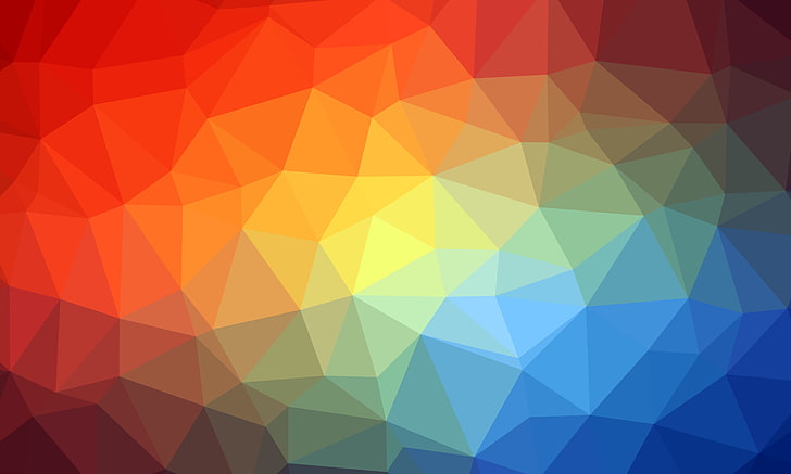 Triangle, Geometric, Multicolored, multi colored, pattern, backgrounds, HD wallpaper