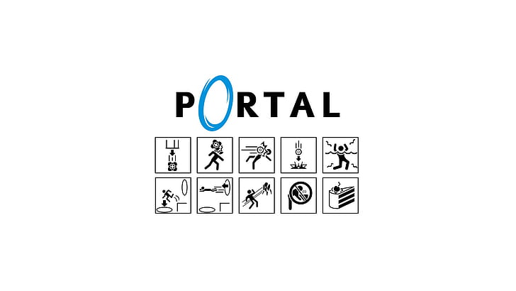Portal (game), video games, communication, studio shot, text, HD wallpaper