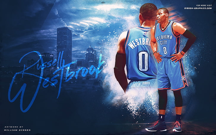 Download Russell Westbrook Jumping For Layup Wallpaper  Wallpaperscom