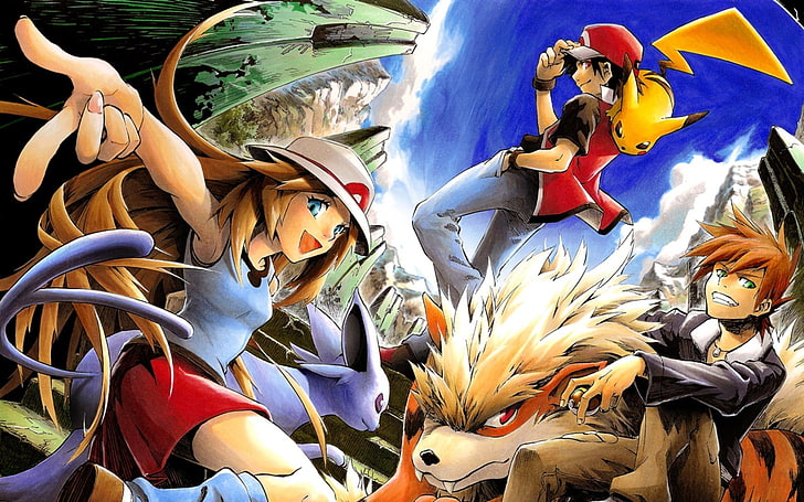 Anime Pokémon, Red (Pokémon), Pikachu, 1080x1920 Phone HD Wallpaper