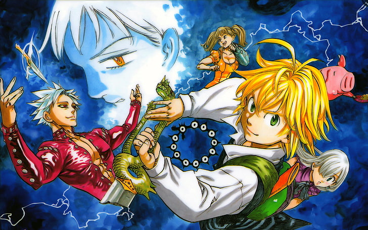 anime graphic poster, Nanatsu no Taizai, meliodas, Fairy King Harlequin