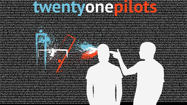 Band (Music), Twenty One Pilots, rear view, communication, text