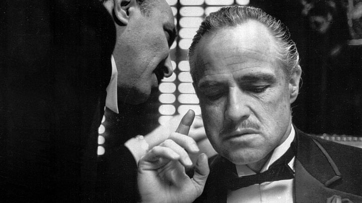 The Godfather, movies, monochrome, advice, Marlon Brando, film stills