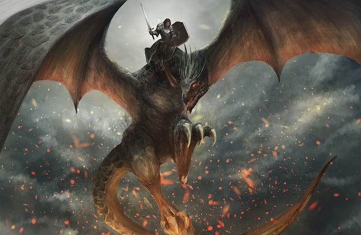 dragon, fantasy art, HD wallpaper
