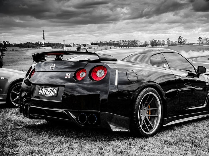 coupe, Nissan, car, selective coloring, mode of transportation