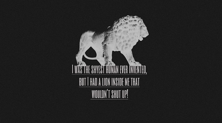 The Lion inside of Me 1, white lion illustration, Artistic, Typography