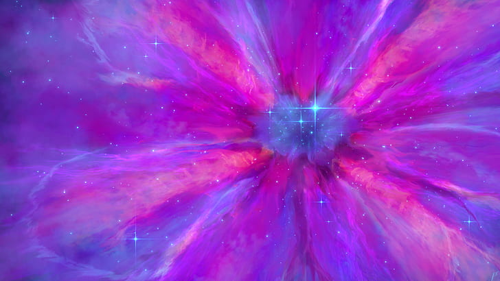 JoeyJazz, space art, supernova, flowers, HD wallpaper