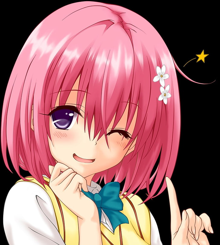 pink haired female anime character illustrat, Momo Velia Deviluke