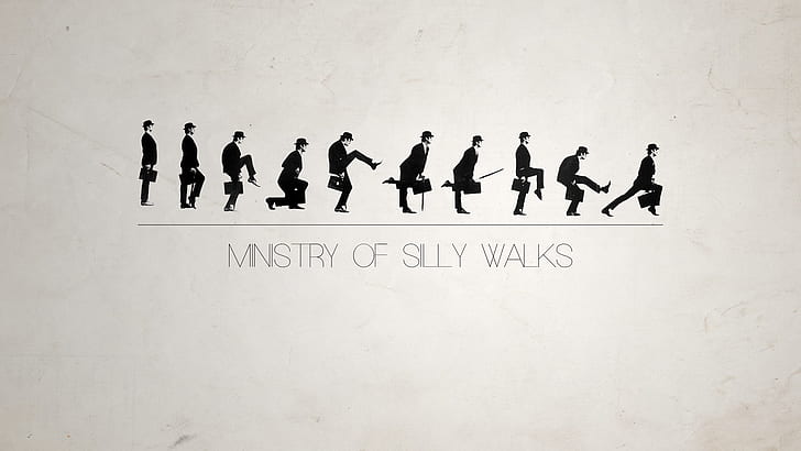 Ministry of Silly Walks, humor, minimalism, Monty Python, HD wallpaper